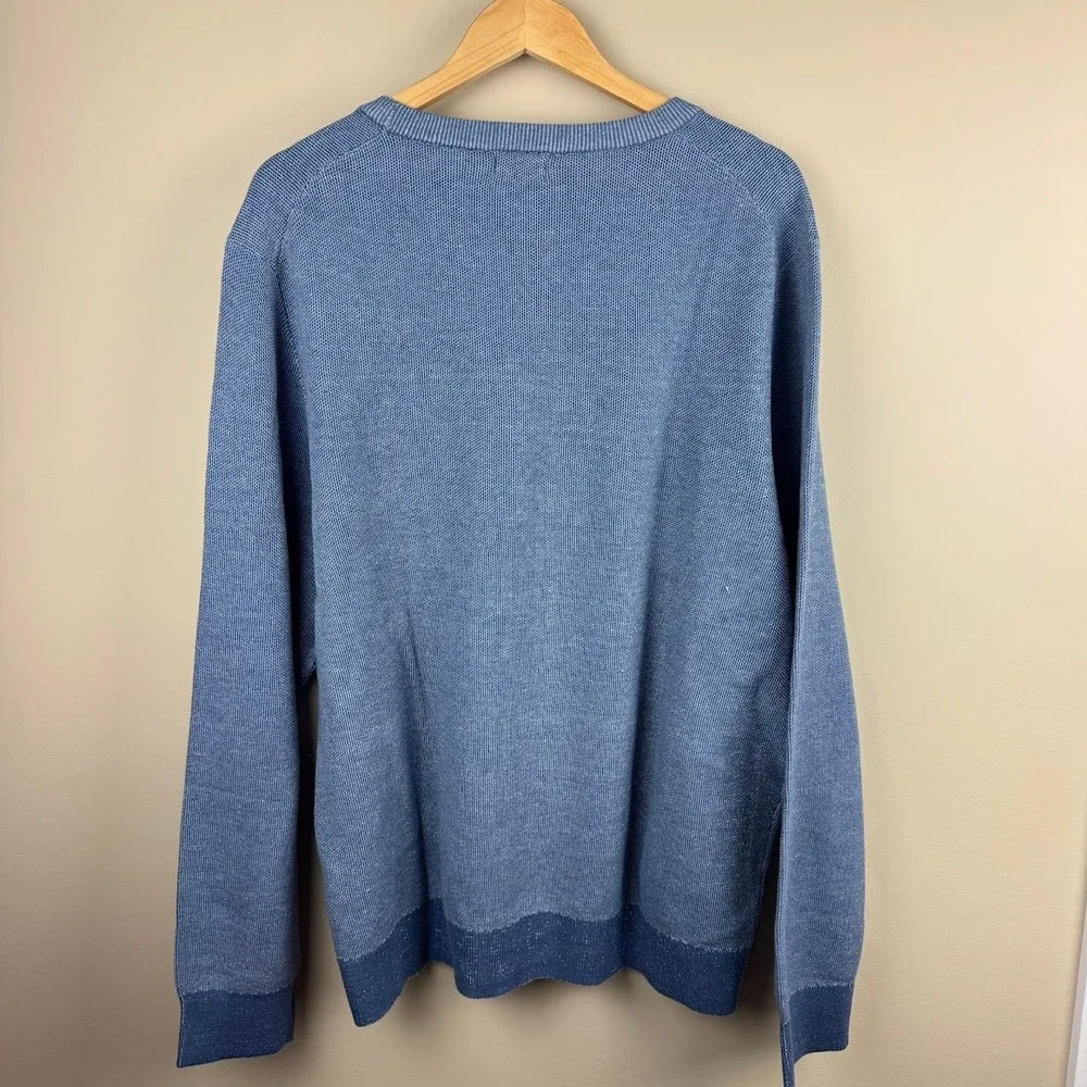 IZOD Mens XXL Luxury Classics Crew‎ Neck Sweater Bijou Blue Long Sleeve NWT
